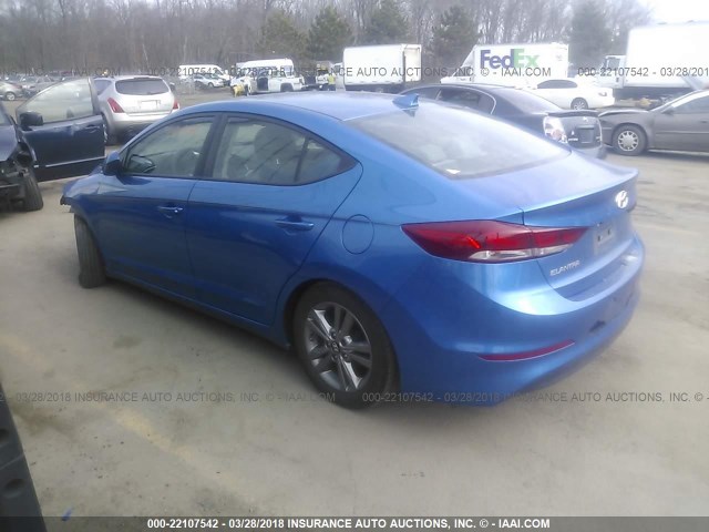 5NPD84LFXHH024421 - 2017 HYUNDAI ELANTRA SE/VALUE/LIMITED BLUE photo 3