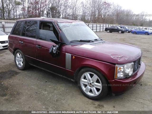 SALME11415A191108 - 2005 LAND ROVER RANGE ROVER HSE MAROON photo 1