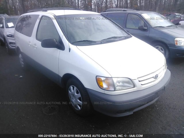 4T3ZF13C71U405433 - 2001 TOYOTA SIENNA LE/XLE WHITE photo 1