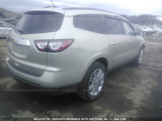 1GNKVGKD1FJ318187 - 2015 CHEVROLET TRAVERSE LT GOLD photo 4