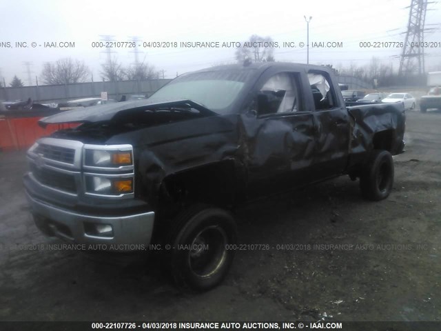 1GCVKRECXEZ248976 - 2014 CHEVROLET SILVERADO K1500 LT BLACK photo 2