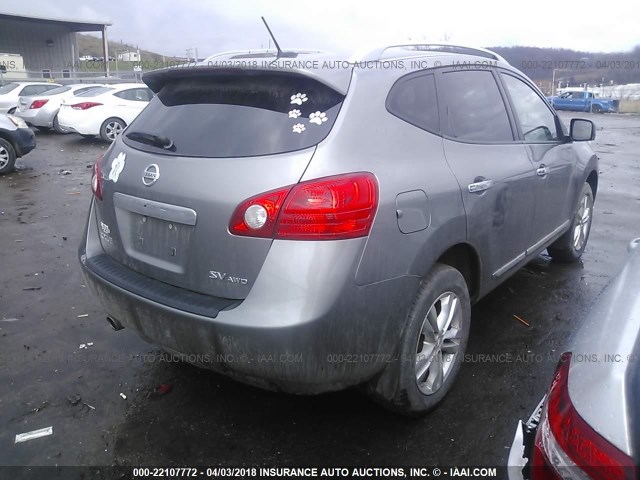 JN8AS5MV5DW606595 - 2013 NISSAN ROGUE S/SV GRAY photo 4