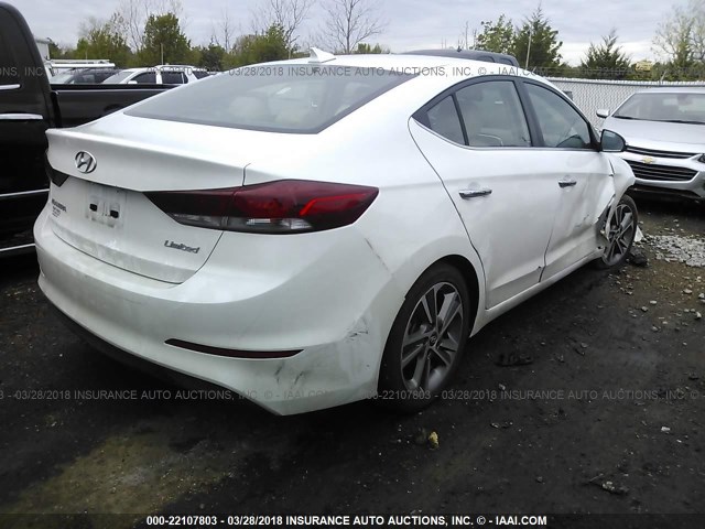 5NPD84LF9HH083220 - 2017 HYUNDAI ELANTRA SE/VALUE/LIMITED WHITE photo 4