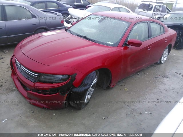 2C3CDXBG1FH795041 - 2015 DODGE CHARGER SE RED photo 2