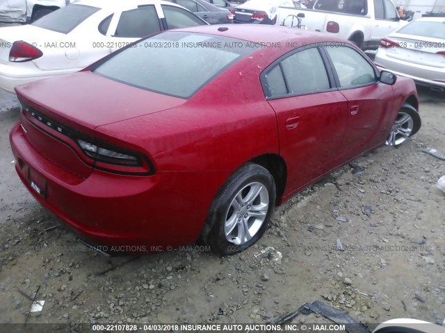2C3CDXBG1FH795041 - 2015 DODGE CHARGER SE RED photo 4
