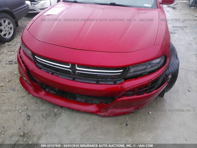 2C3CDXBG1FH795041 - 2015 DODGE CHARGER SE RED photo 6