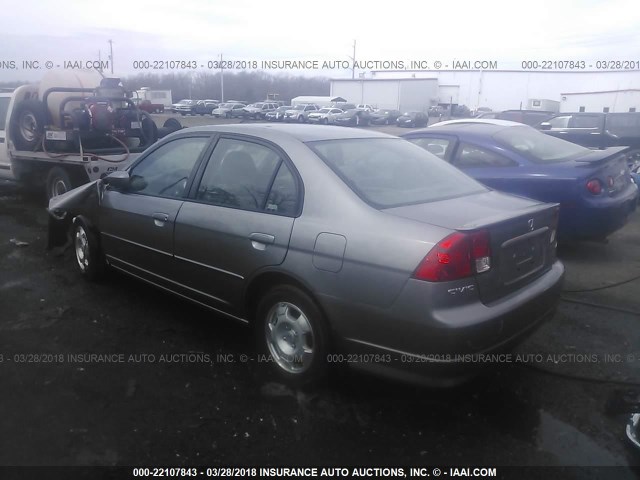 JHMES96675S013693 - 2005 HONDA CIVIC HYBRID GRAY photo 3