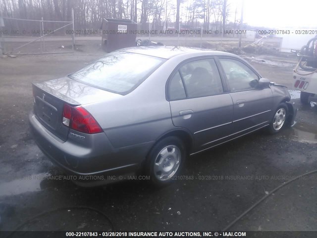 JHMES96675S013693 - 2005 HONDA CIVIC HYBRID GRAY photo 4