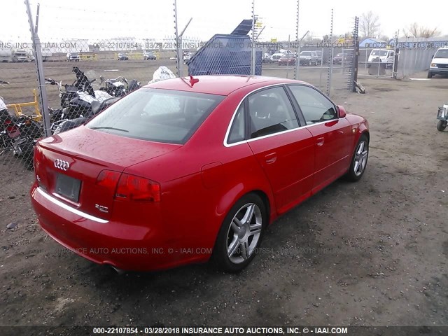 WAUDF78E88A049913 - 2008 AUDI A4 2.0T QUATTRO RED photo 4