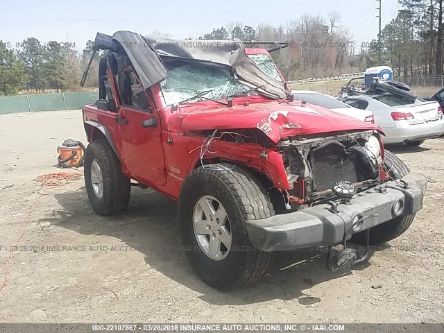 1J4GA2D19BL641606 - 2011 JEEP WRANGLER SPORT أحمر صورة 1