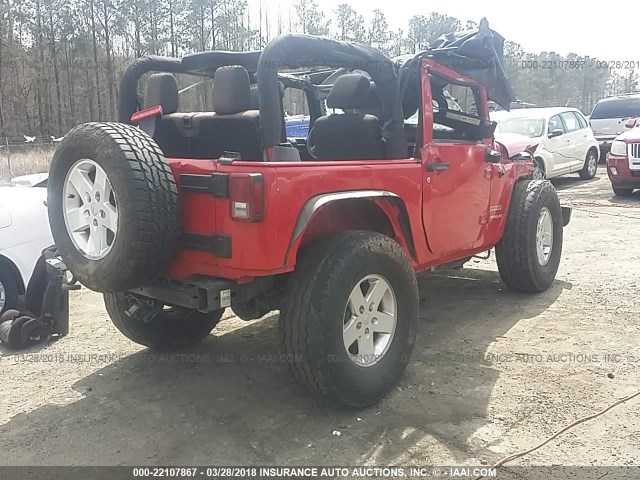 1J4GA2D19BL641606 - 2011 JEEP WRANGLER SPORT أحمر صورة 4