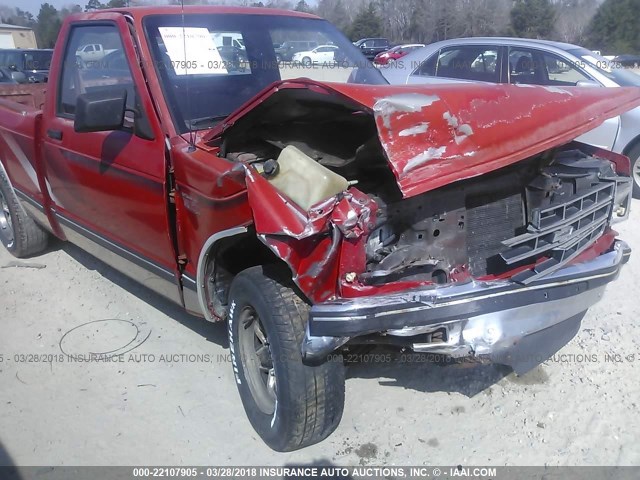 1GCCS14Z0L2109279 - 1990 CHEVROLET S TRUCK S10 RED photo 6