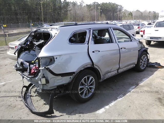 KM8SN4HF5HU165536 - 2017 HYUNDAI SANTA FE SE/LIMITED SILVER photo 4