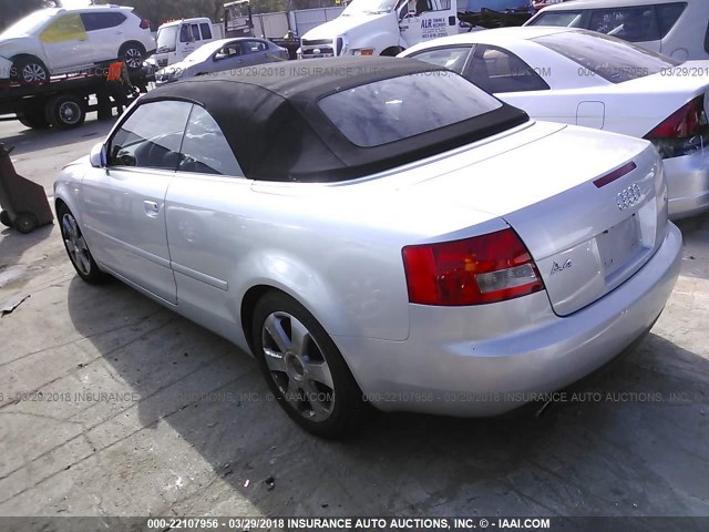 WAUAC48H16K008857 - 2006 AUDI A4 1.8 CABRIOLET SILVER photo 3