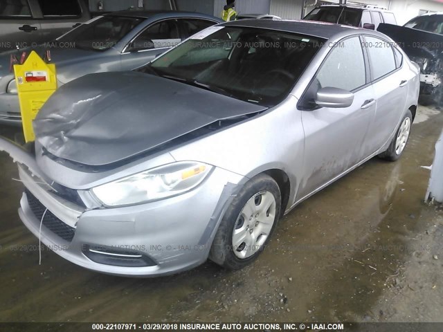 1C3CDFAA3FD306563 - 2015 DODGE DART SE SILVER photo 2