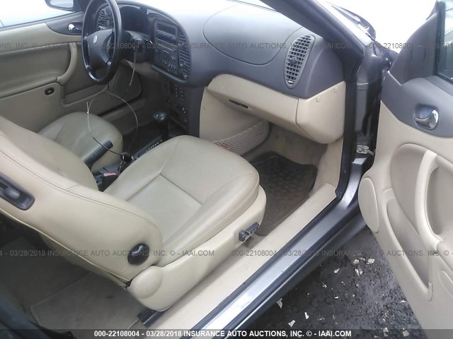 YS3DF78K137010457 - 2003 SAAB 9-3 SE GRAY photo 5