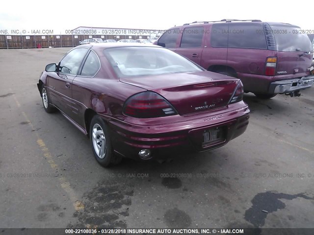 1G2NE12T01M582104 - 2001 PONTIAC GRAND AM SE MAROON photo 3