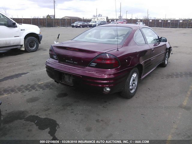 1G2NE12T01M582104 - 2001 PONTIAC GRAND AM SE MAROON photo 4