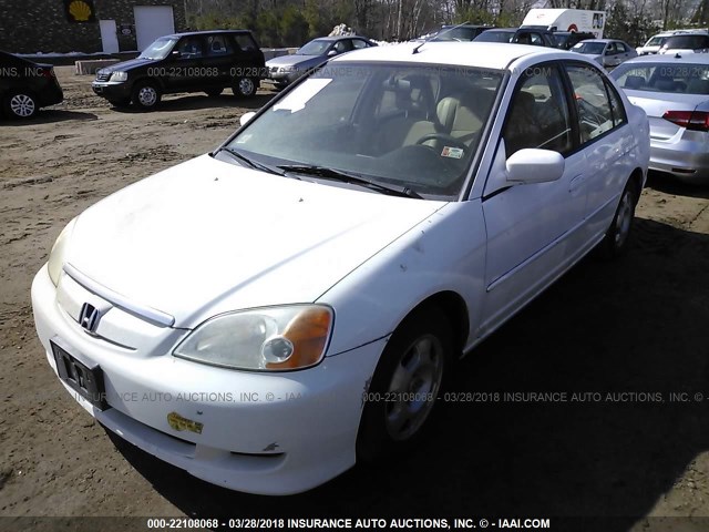 JHMES96643S020503 - 2003 HONDA CIVIC HYBRID WHITE photo 2