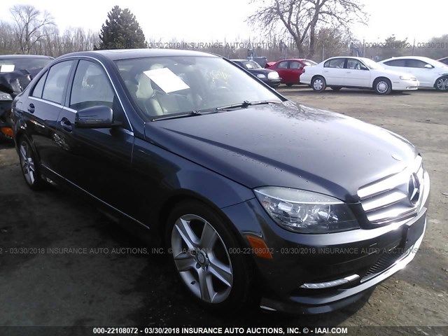 WDDGF8BB9BR137548 - 2011 MERCEDES-BENZ C 300 4MATIC GRAY photo 1