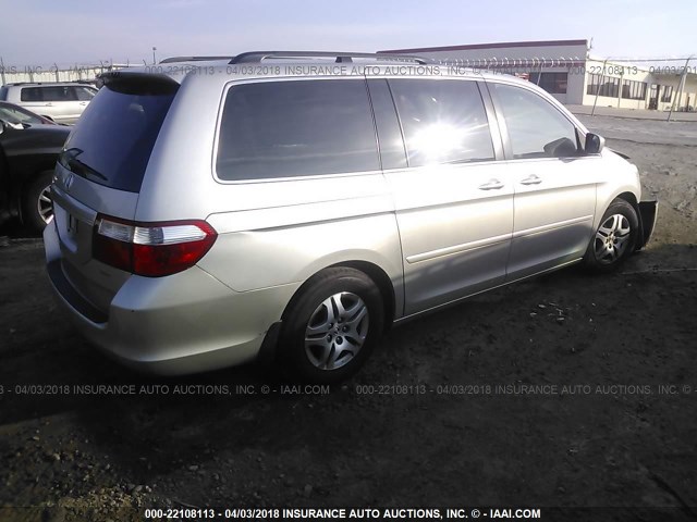 5FNRL387X6B457054 - 2006 HONDA ODYSSEY EXL GRAY photo 4