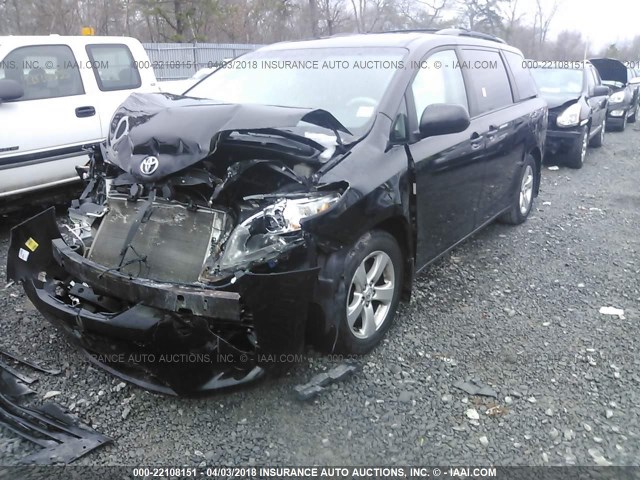 5TDKK3DC6DS350759 - 2013 TOYOTA SIENNA LE BLACK photo 2