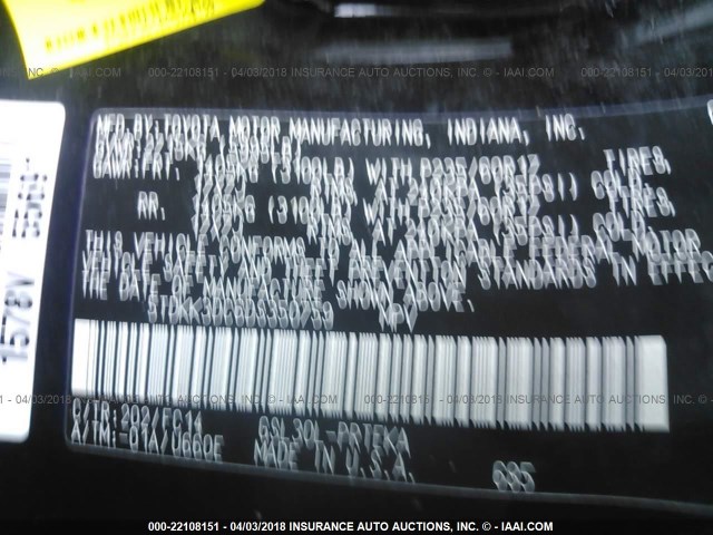 5TDKK3DC6DS350759 - 2013 TOYOTA SIENNA LE BLACK photo 9