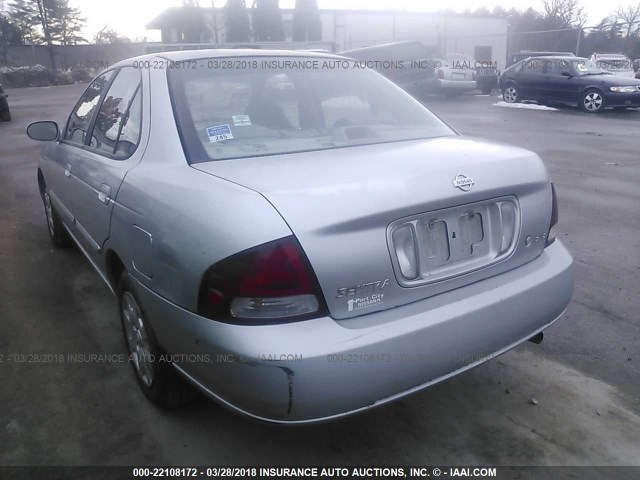 3N1CB51D52L673042 - 2002 NISSAN SENTRA XE/GXE SILVER photo 3