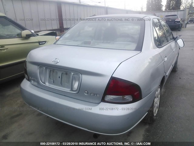 3N1CB51D52L673042 - 2002 NISSAN SENTRA XE/GXE SILVER photo 4