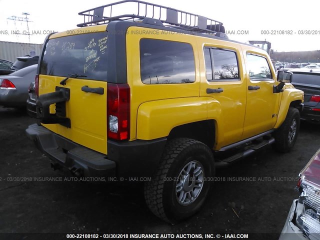 5GTDN136668150271 - 2006 HUMMER H3 YELLOW photo 4