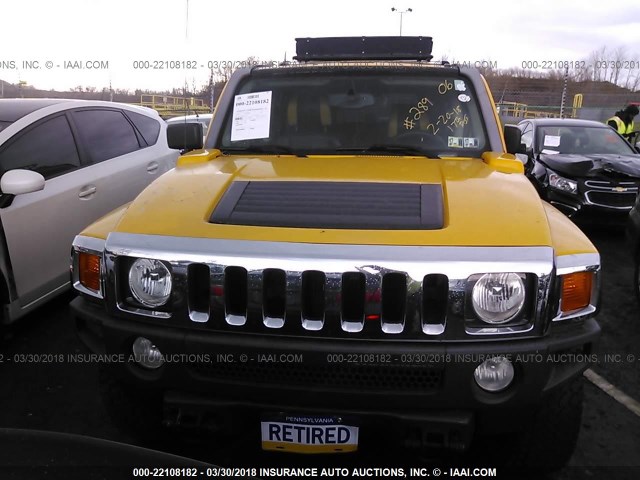 5GTDN136668150271 - 2006 HUMMER H3 YELLOW photo 6