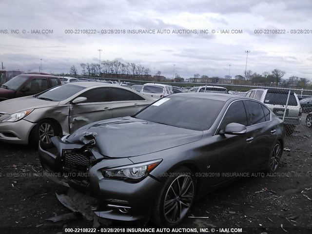 JN1BV7AP1FM345377 - 2015 INFINITI Q50 PREMIUM/SPORT GRAY photo 2