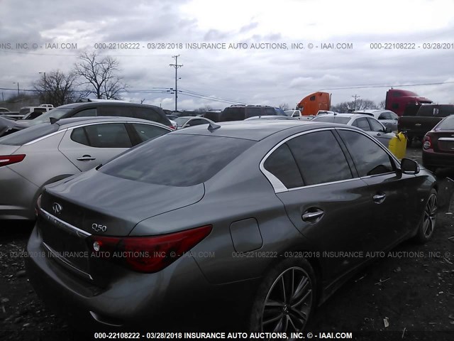 JN1BV7AP1FM345377 - 2015 INFINITI Q50 PREMIUM/SPORT GRAY photo 4