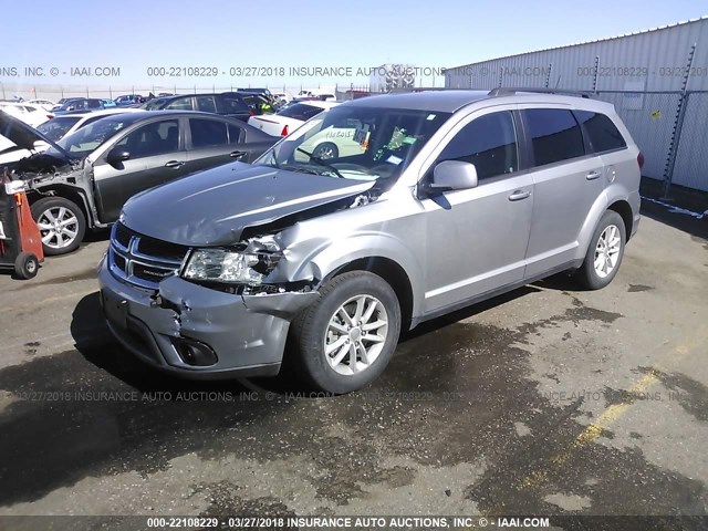 3C4PDCBB8GT132987 - 2016 DODGE JOURNEY SXT SILVER photo 2