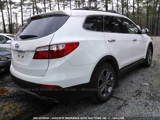 KM8SM4HF0FU110508 - 2015 HYUNDAI SANTA FE GLS WHITE photo 4