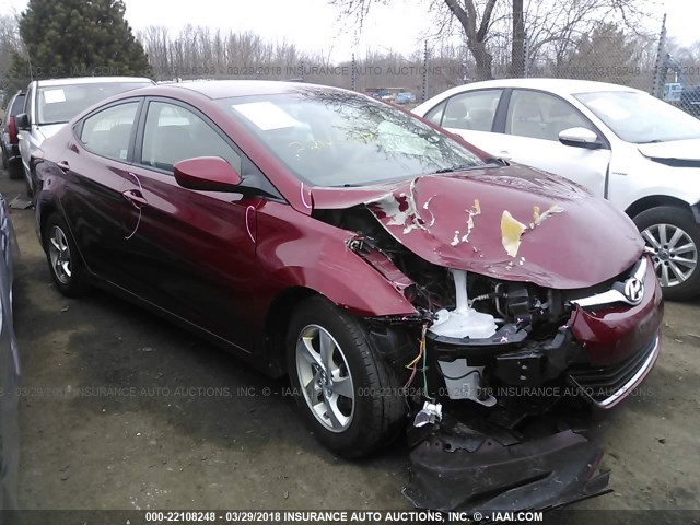 5NPDH4AE9EH534829 - 2014 HYUNDAI ELANTRA SE/SPORT/LIMITED BURGUNDY photo 1