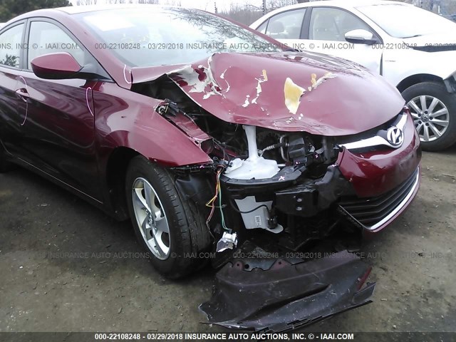 5NPDH4AE9EH534829 - 2014 HYUNDAI ELANTRA SE/SPORT/LIMITED BURGUNDY photo 6