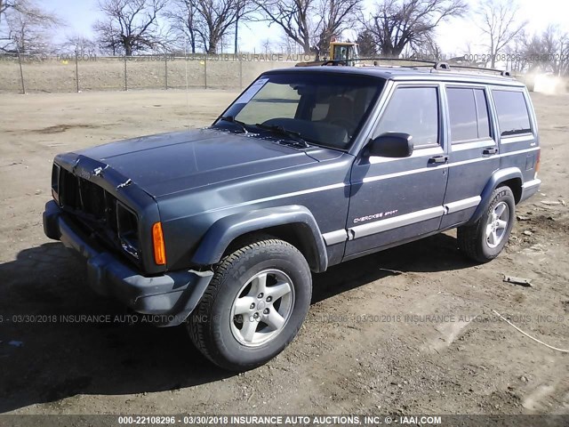 1J4FF48S71L596319 - 2001 JEEP CHEROKEE SPORT GRAY photo 2