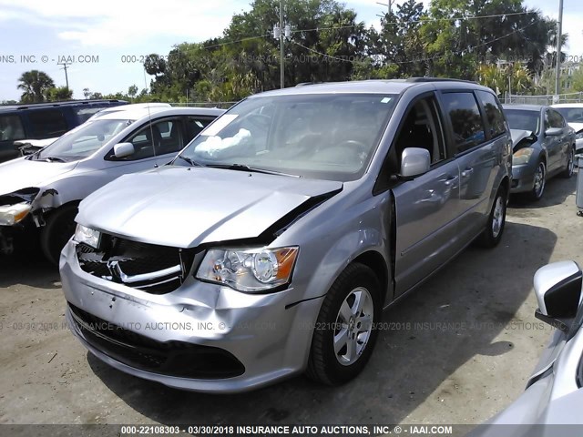 2C4RDGCG6DR550134 - 2013 DODGE GRAND CARAVAN SXT GRAY photo 2