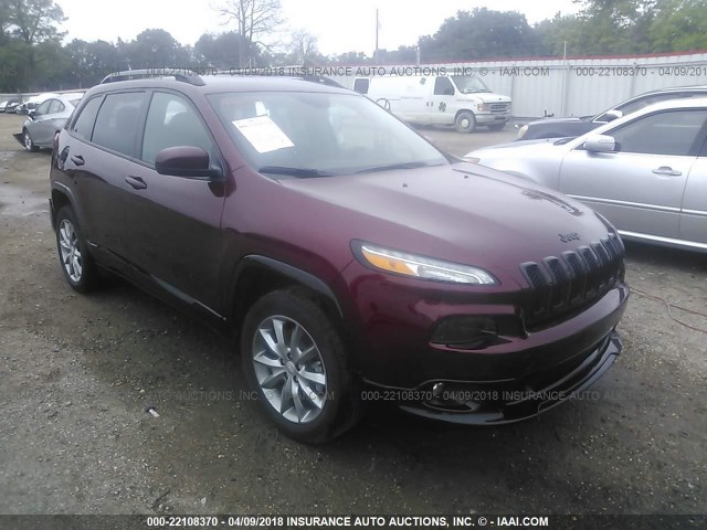 1C4PJLCB9JD612296 - 2018 JEEP CHEROKEE LATITUDE BURGUNDY photo 1