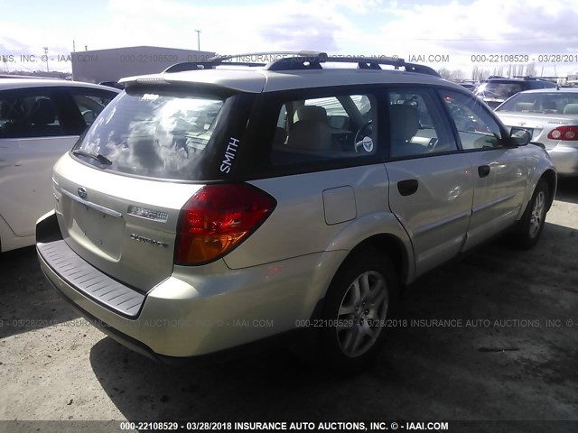 4S4BP61CX67331163 - 2006 SUBARU LEGACY OUTBACK 2.5I BEIGE photo 4