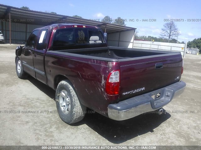 5TBRT34165S471831 - 2005 TOYOTA TUNDRA ACCESS CAB SR5 BURGUNDY photo 3