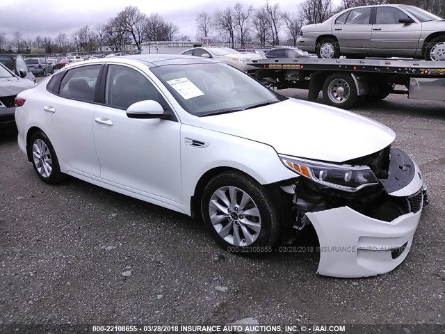 5XXGU4L37GG088926 - 2016 KIA OPTIMA EX WHITE photo 1