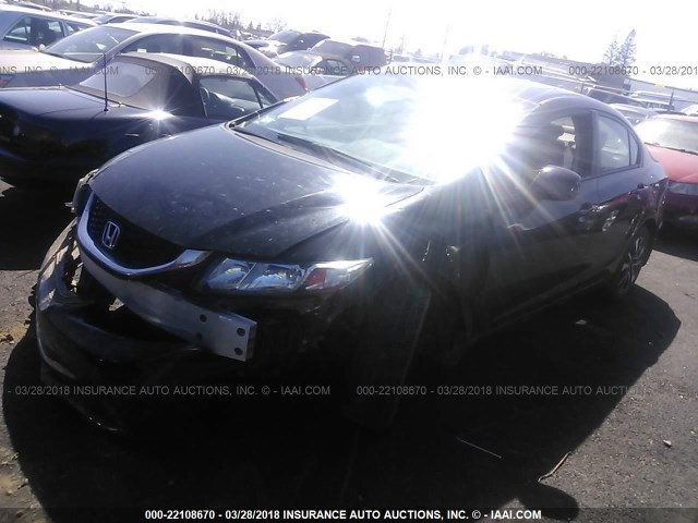 19XFB2F82DE267036 - 2013 HONDA CIVIC EX BLACK photo 2