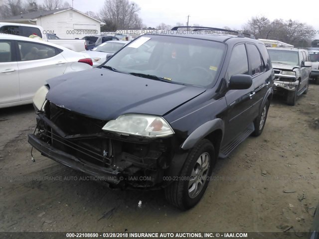 2HNYD18873H553343 - 2003 ACURA MDX TOURING BLACK photo 2