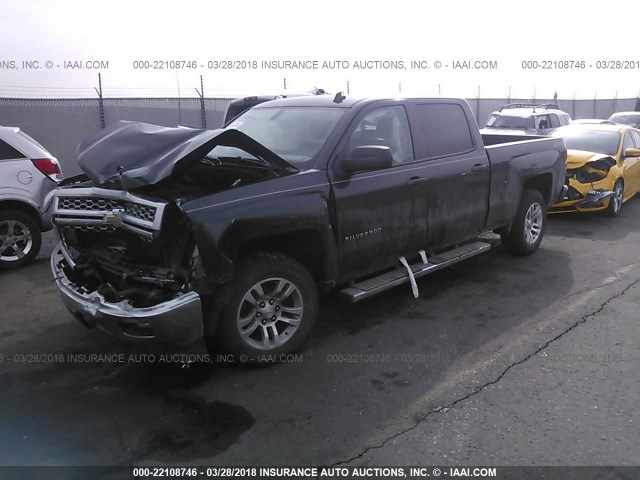 3GCUKREC7EG260644 - 2014 CHEVROLET SILVERADO K1500 LT GRAY photo 2