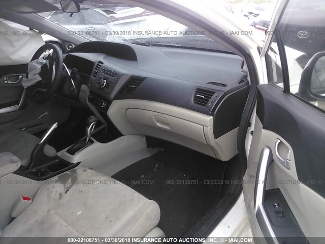 2HGFG3B83CH526344 - 2012 HONDA CIVIC EX WHITE photo 5