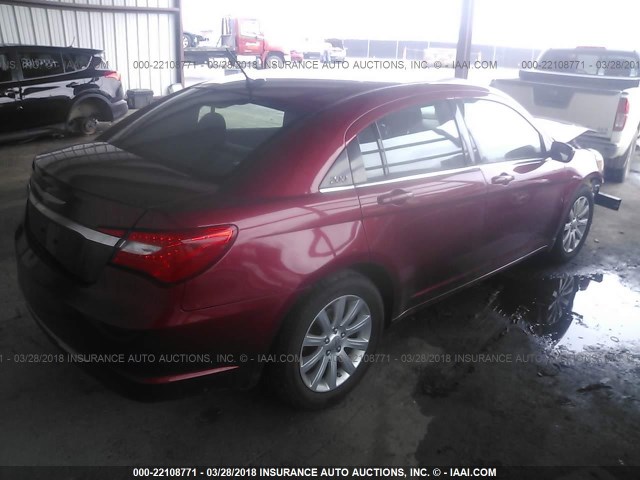 1C3CCBBG0CN263983 - 2012 CHRYSLER 200 TOURING RED photo 4