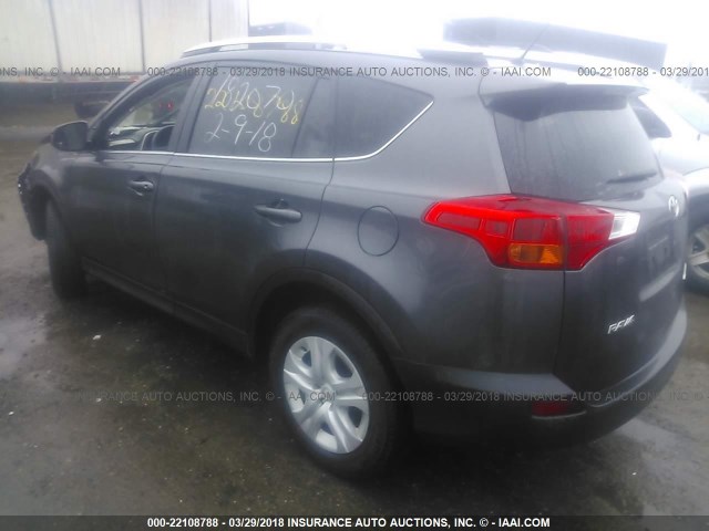 JTMBFREV4FJ050189 - 2015 TOYOTA RAV4 LE GRAY photo 3