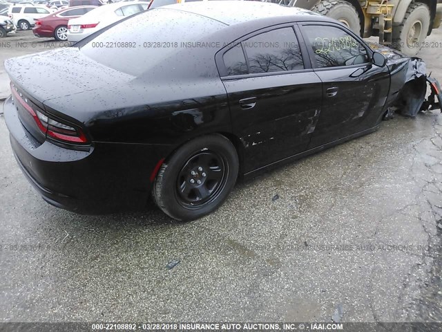 2C3CDXAT7GH223343 - 2016 DODGE CHARGER POLICE BLACK photo 4